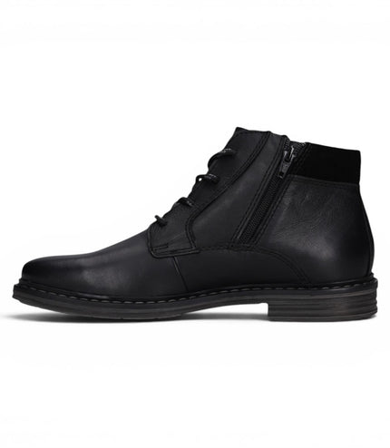 Bugatti Mens Black Leather Lace-up Chukka Ankle Boots - Rigalo Evo