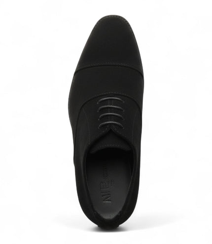 Men's Black Faux Suede Leather Lace-Up Derby Oxford Shoes