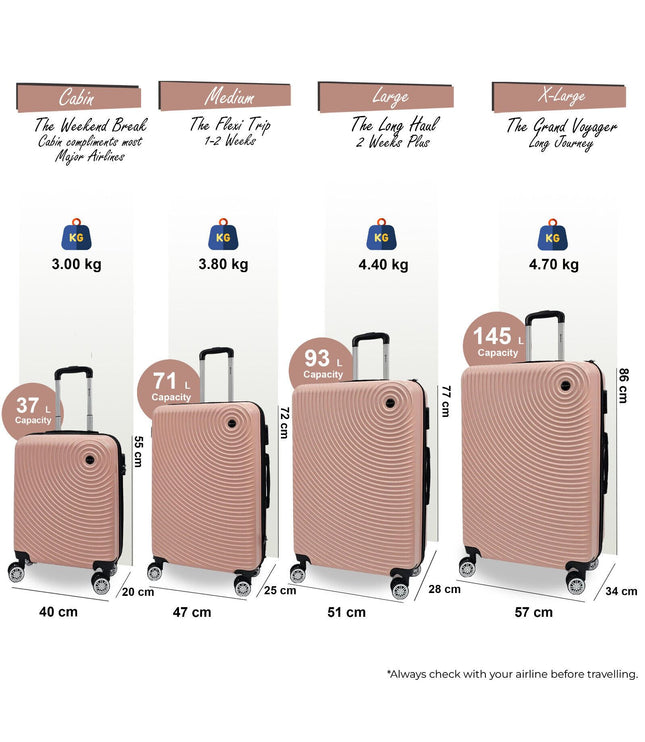 Chorley Set of 4 Hard Shell Suitcase in Rose Gold