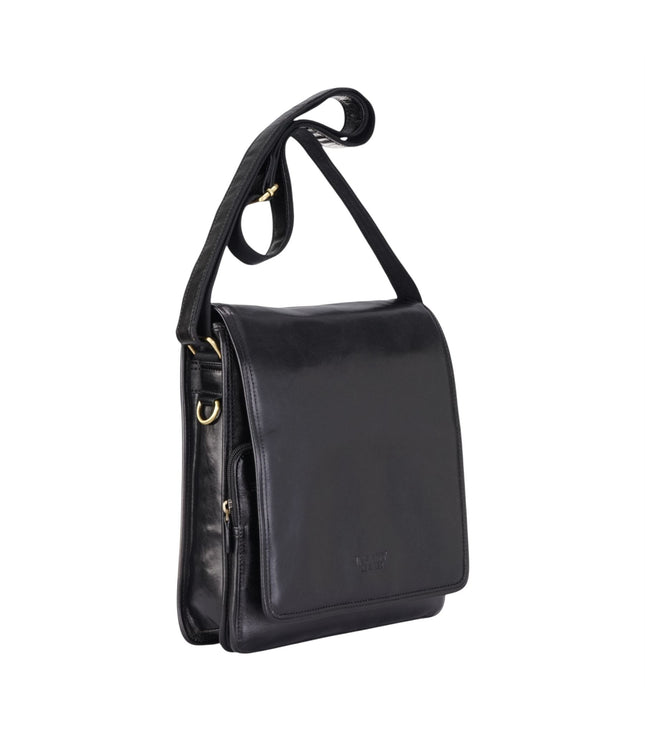 Leather Vintage Black Messenger Shoulder Crossbody Travel Business Bag - Ranger