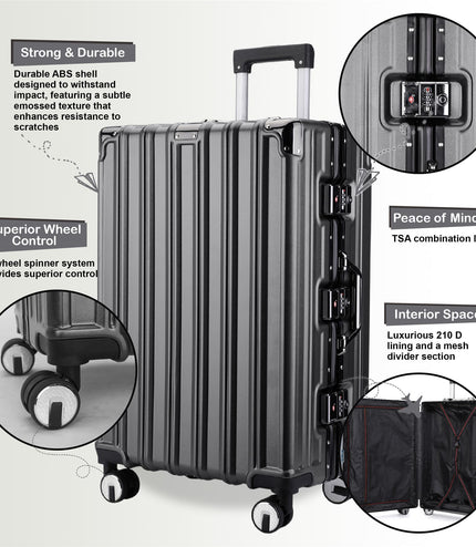 Airdrie Medium Hard Shell Suitcase in Charcoal Black