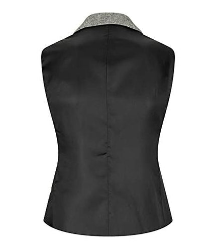 Womens Tweed 1920s Herringbone Light Grey Waistcoat