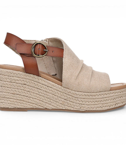 Blowfish Malibu Womens Brown Beige Wedge Slingbacks Heel Sandals - Amira