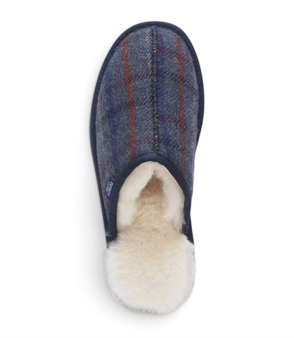 Men’s Wool Slip-on Real Sheepskin Fur Mule Winter Slippers - Highland
