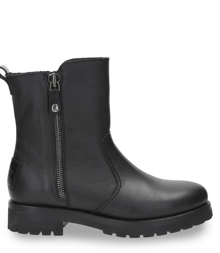 Panama Jack Women's Fabi Igloo B1 Black Waterproof Leather Ankle Boots