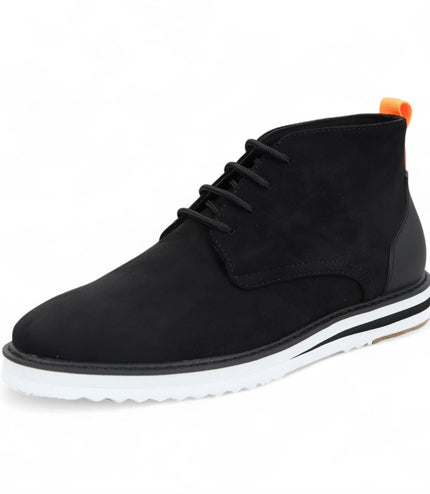 Men's Black Suede Lace-Up Ankle Desert Boots