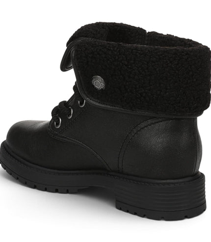 Blowfish Malibu Women's Black Faux Leather Lace Up Winter Boots - Andy-Cozy