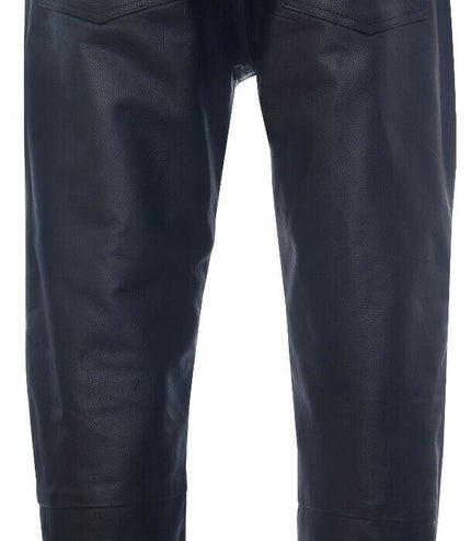 Mens Black '501' Leather Jeans-Montana