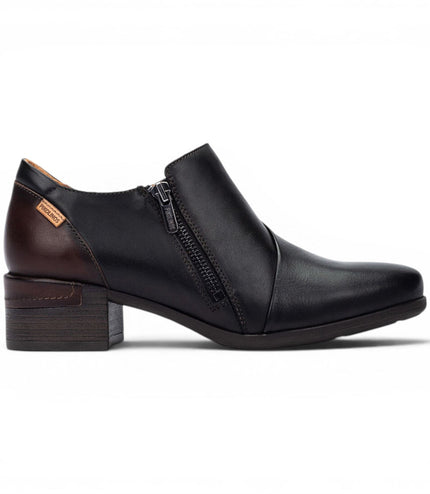 Pikolinos Women's Black Leather Low Heel Shoes - Malaga