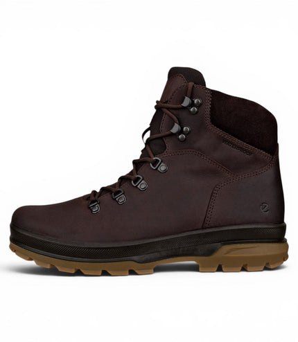 Ecco Men's Brown Leather Waterproof Lace-up Hiking Boots - Rugged Track 25