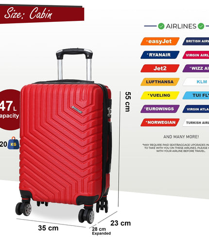 Bega Cabin Hard Shell Suitcase in Red