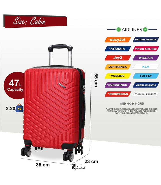 Bega Cabin Hard Shell Suitcase in Red