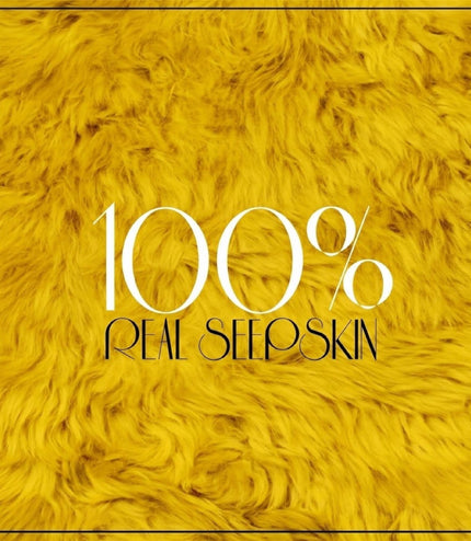 Genuine Bright Yellow Sheepskin Natural Silky Soft Fluffy Real Wool Rug