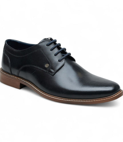 Ben Sherman Men's Black Leather Oxford Brogue Formal Derby Shoes - Pethick