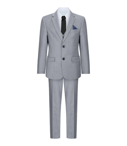 Boys 3 Piece Light Grey Classic Retro Suit