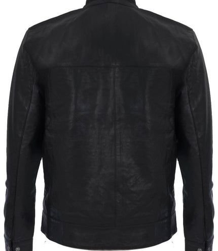 Mens Retro Leather Biker Jacket-Amsterdam