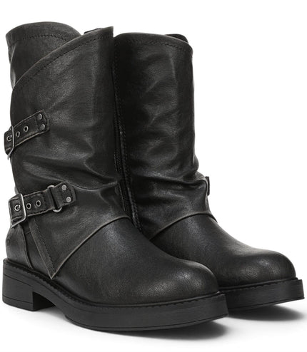 Blowfish Malibu Women's Black Faux Leather Mid-Calf Biker Boots - Venice-2
