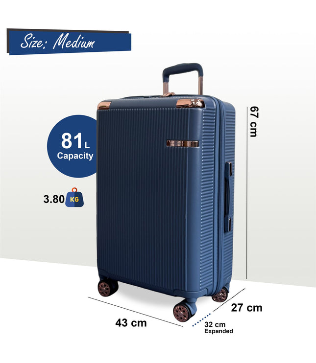 Cowra Medium Hard Shell Suitcase in Navy Blue