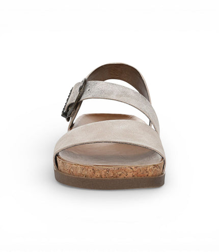 Blowfish Malibu Women's Cloud Silver Footbed Strappy Flat Sandals - Lance