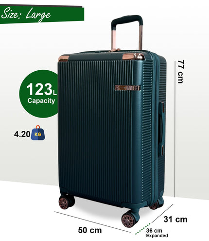 Cowra Large Hard Shell Suitcase in Dark Green