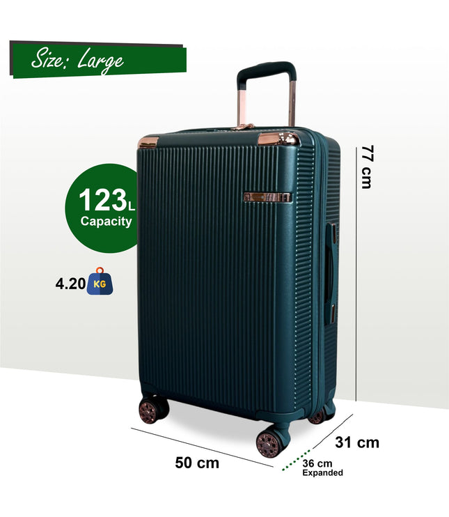 Cowra Large Hard Shell Suitcase in Dark Green