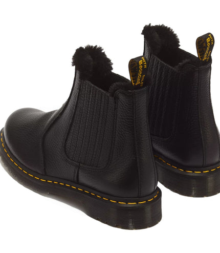 Dr Martens 2976 Leonore II Black Fur Lined Chelsea Boots - 41416001