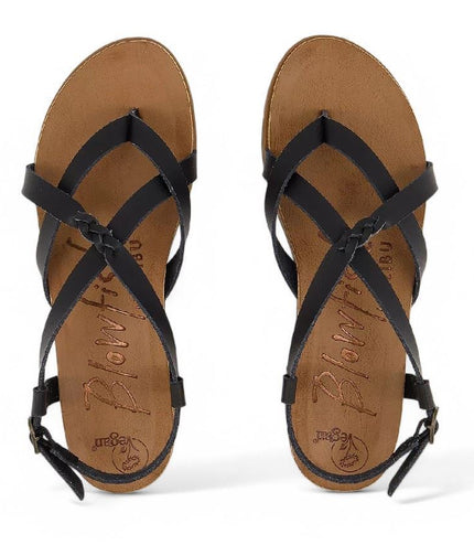 Blowfish Malibu Women's Black Strappy Buckle Sandals - Macarah B