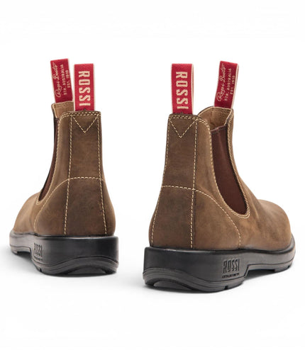 Rossi 404 Mocha Brown Leather Outdoor Chelsea Boots - Spinifex