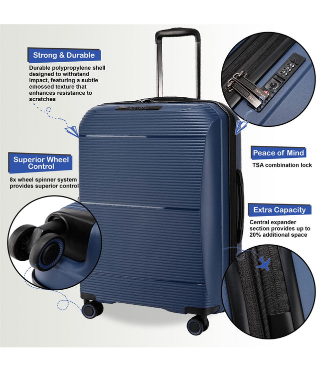 Abiko Large Hard Shell Suitcase in Navy