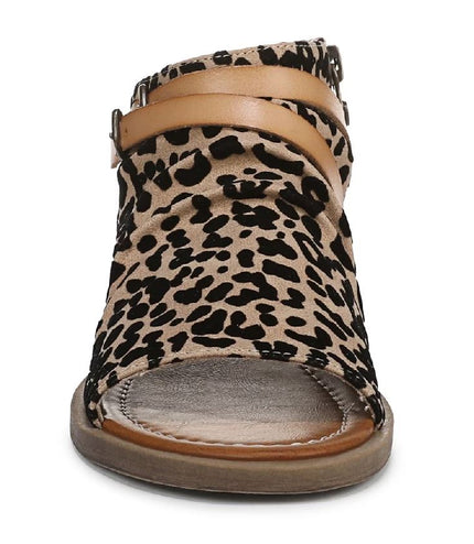 Blowfish Malibu Women's Brown Leopard Strappy Low Wedge Sandals - Denver