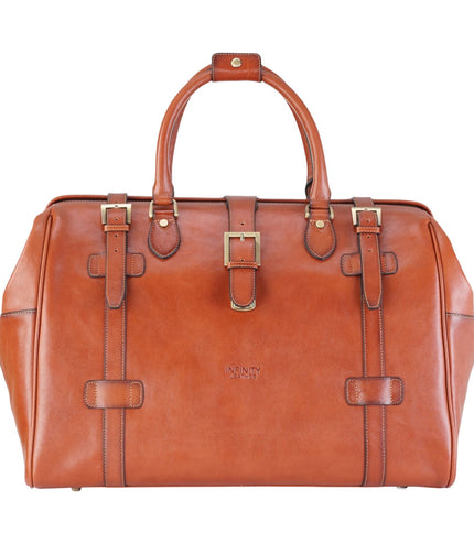 Genuine Leather Tan Duffle Holdall Vintage Travel Gym Bag - Windsor