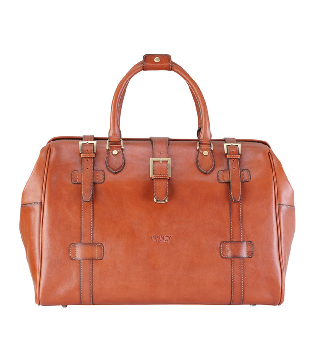 Genuine Leather Tan Duffle Holdall Vintage Travel Gym Bag - Windsor