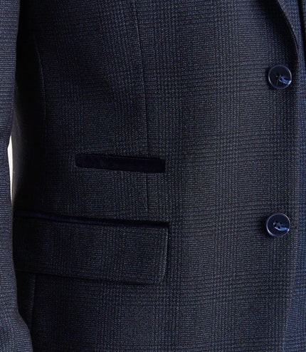 Men's Navy Suit Blazer Prince Of Wales Formal Blazer
