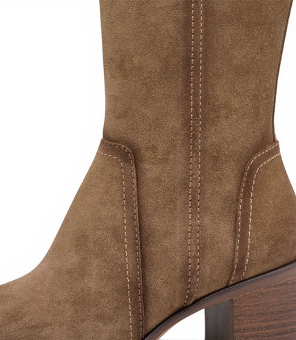 Tamaris Women’s Brown Suede Leather Riding Knee-High Heel Long Boots - 25576-47