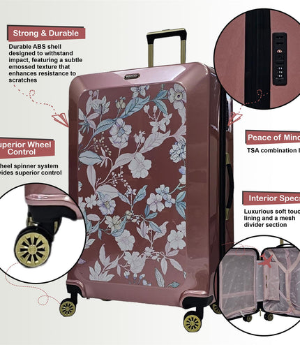 Canvey Set of 4 Hard Shell Suitcase in Pink