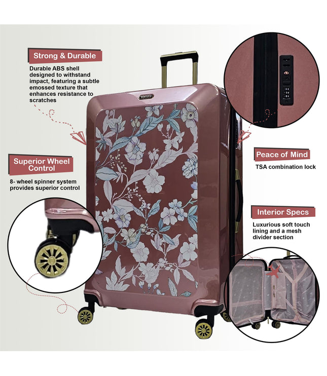 Canvey Set of 4 Hard Shell Suitcase in Pink