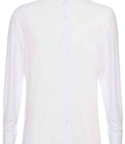 Mens Peaky Blinders Removable Collar Nehru White Collarless Shirt