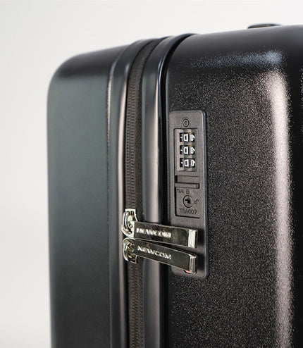 Hard Shell Cabin 44 x 22 x 38 cm Black TSA Secure Luggage Suitcase Suitable for Easyjet, Ryanair