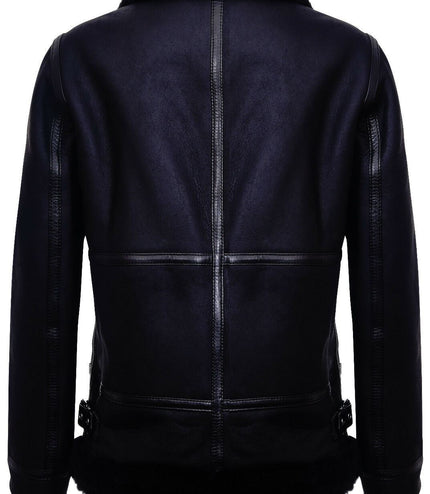 Womens Black B3 Sheepskin Leather Jacket-Campinas