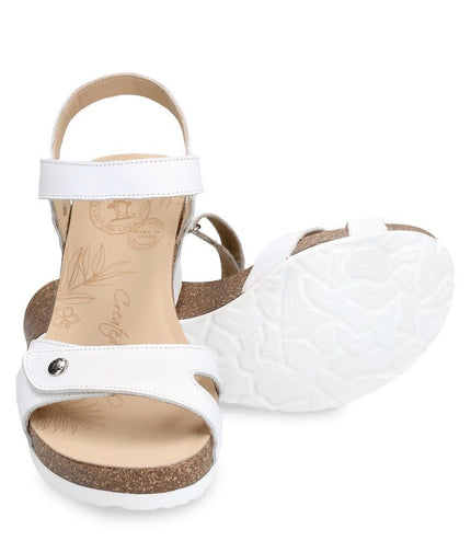 Women's Julia B1 Wedge White Leather Sandals