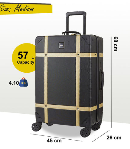 Alston Medium Hard Shell Suitcase in Black Gold