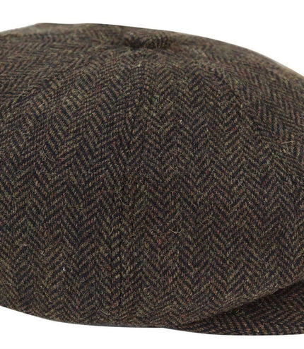 Mens Peaky Blinders Tweed Gatsby Flat Baker Hat With Razor Blade
