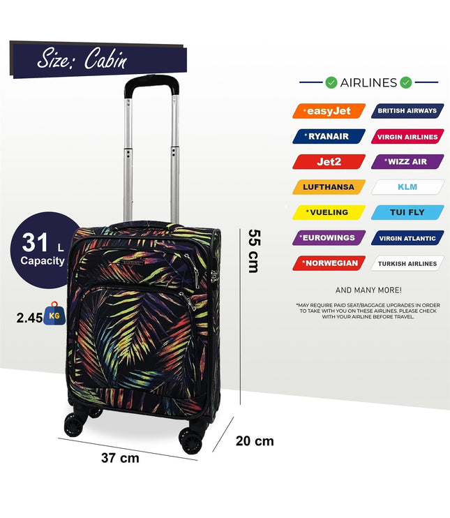 Ashbourne Cabin Soft Shell Suitcase in Leaf