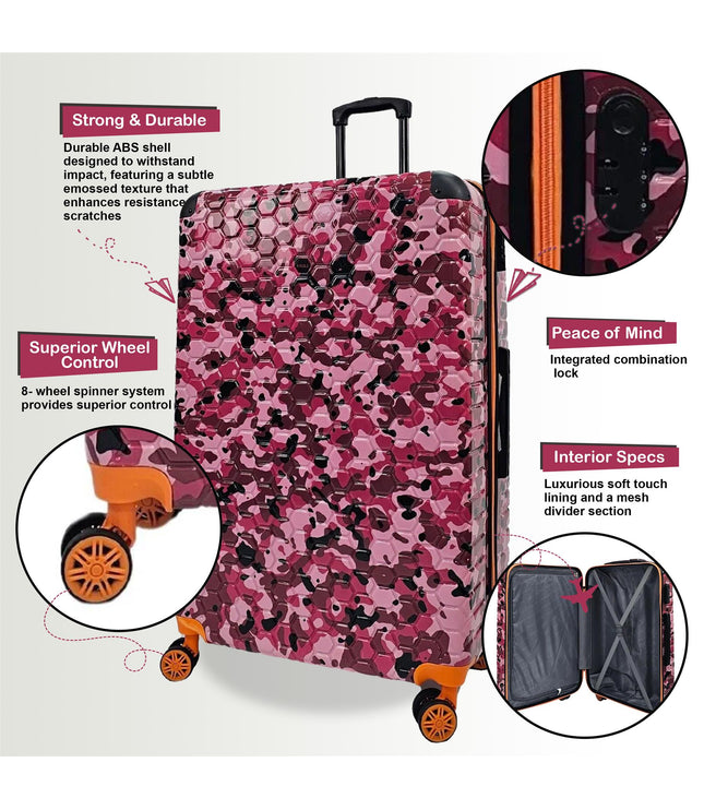 Brewood Extra Large Hard Shell Suitcase in Pink