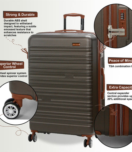 Armidale Cabin Hard Shell Suitcase in Coffee