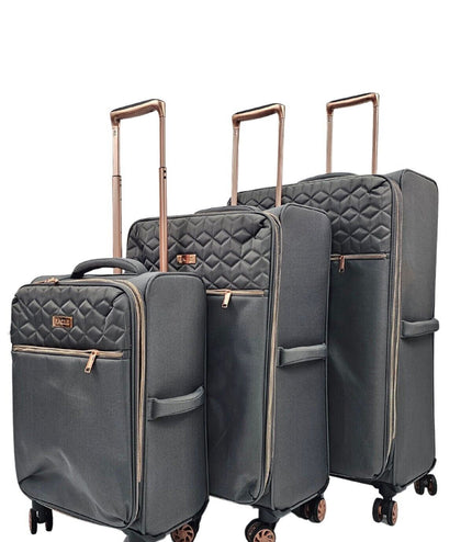 Bexley Set of 3 Soft Shell Suitcase in Grey