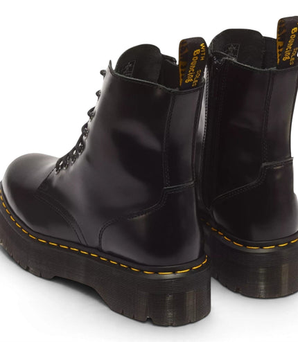 Dr Martens Jadon Black Smooth Leather Platform Boots - 15265001