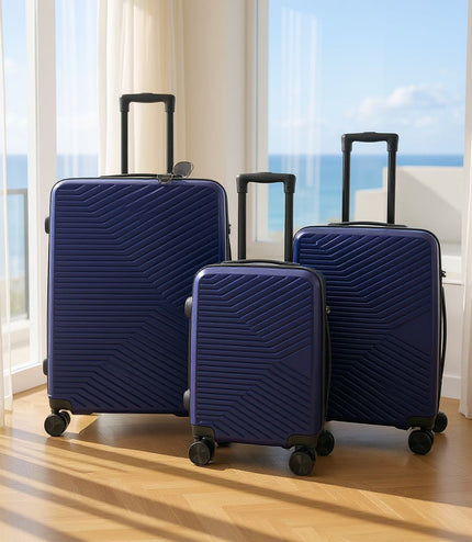Junee Set of 3 Hard Shell Suitcase in Navy Blue
