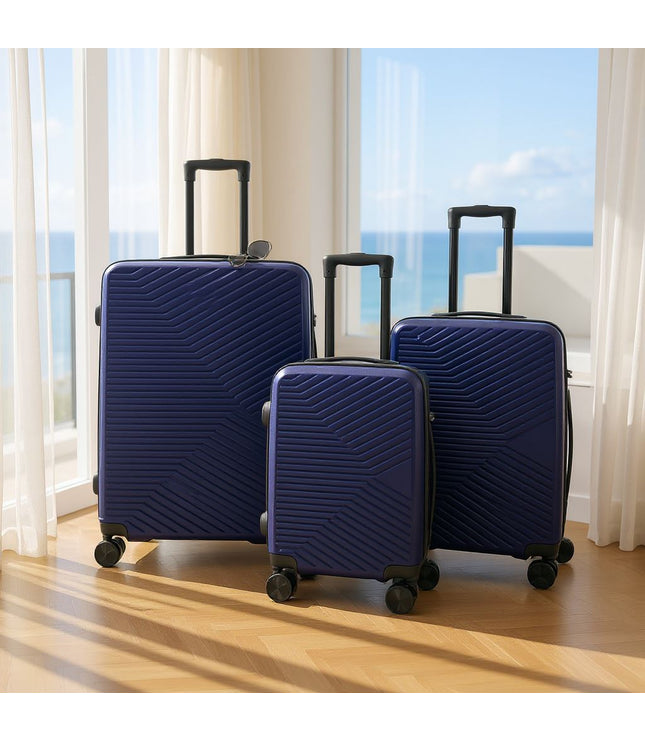 Junee Set of 3 Hard Shell Suitcase in Navy Blue