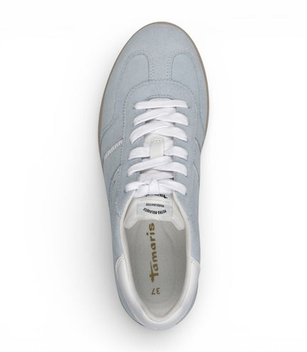Tamaris Women's Blue White Leather Trainers Sneaker Shoes